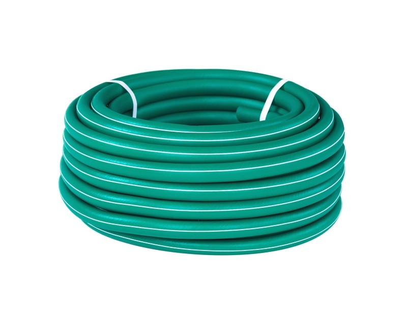 Шланг поливочный армированный 3-х слойный  ТЭП "Стандарт Проф" COLOR "резиновый", цвет зеленый, d=25 мм, 25 п.м.